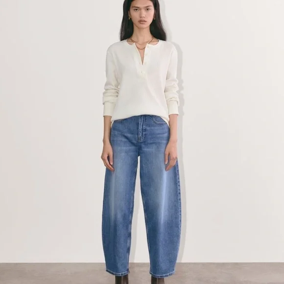 NWT Everlane The Waffle Henley Long Sleeve Top - Picture 4 of 13